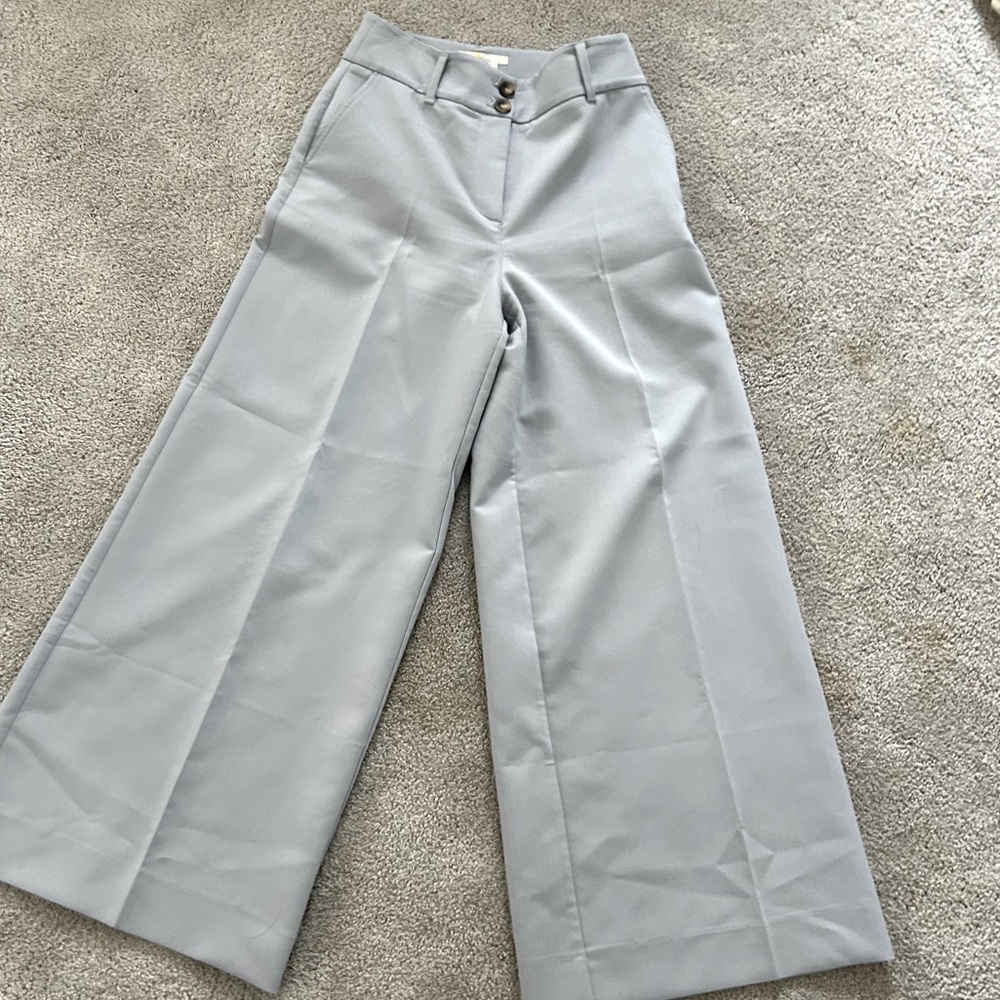 Wide-Leg Gray-Blue Women's Pants